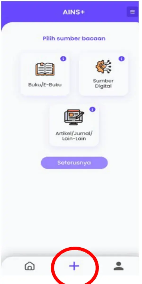 Pilih sumber bacaan
