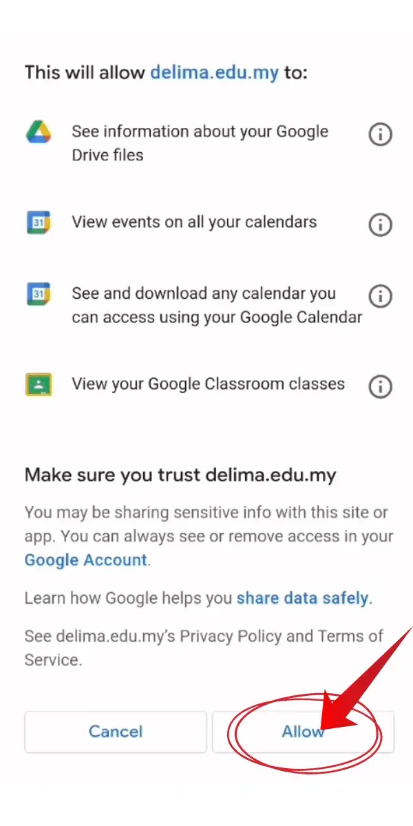 Memberi akses google drive